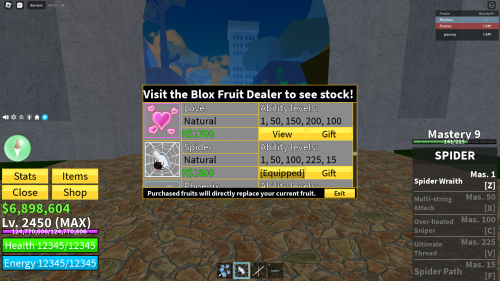 roblox account stacked (Blox fruits lvl(2333)) (Dh modded loaded