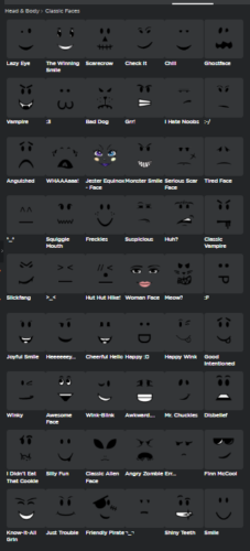 roblox faces Tier List 